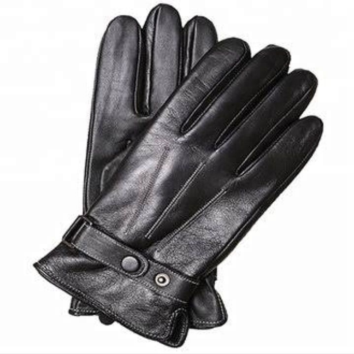 Men Lambskin Sheep Leather Driving Police Fashion Winter Gloves