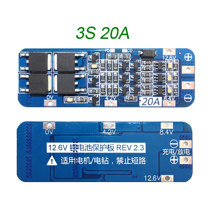 3S 20A литий-ионный аккумулятор PCB плата защиты BMS приводной двигатель сверла (расширенная версия)