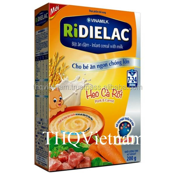 [THQ VIETNAM ] RiDielac Детские хлопья с молоком свиная морковка 200гр * 24 коробки