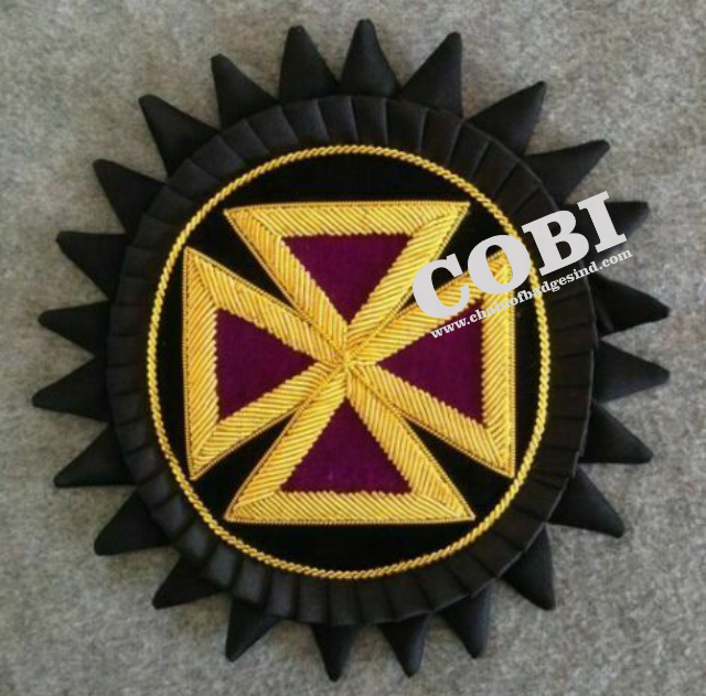 Masonic regalia\Knight Templar Past Commander Chapeau Cross with Rosette bullion KT Chapeau