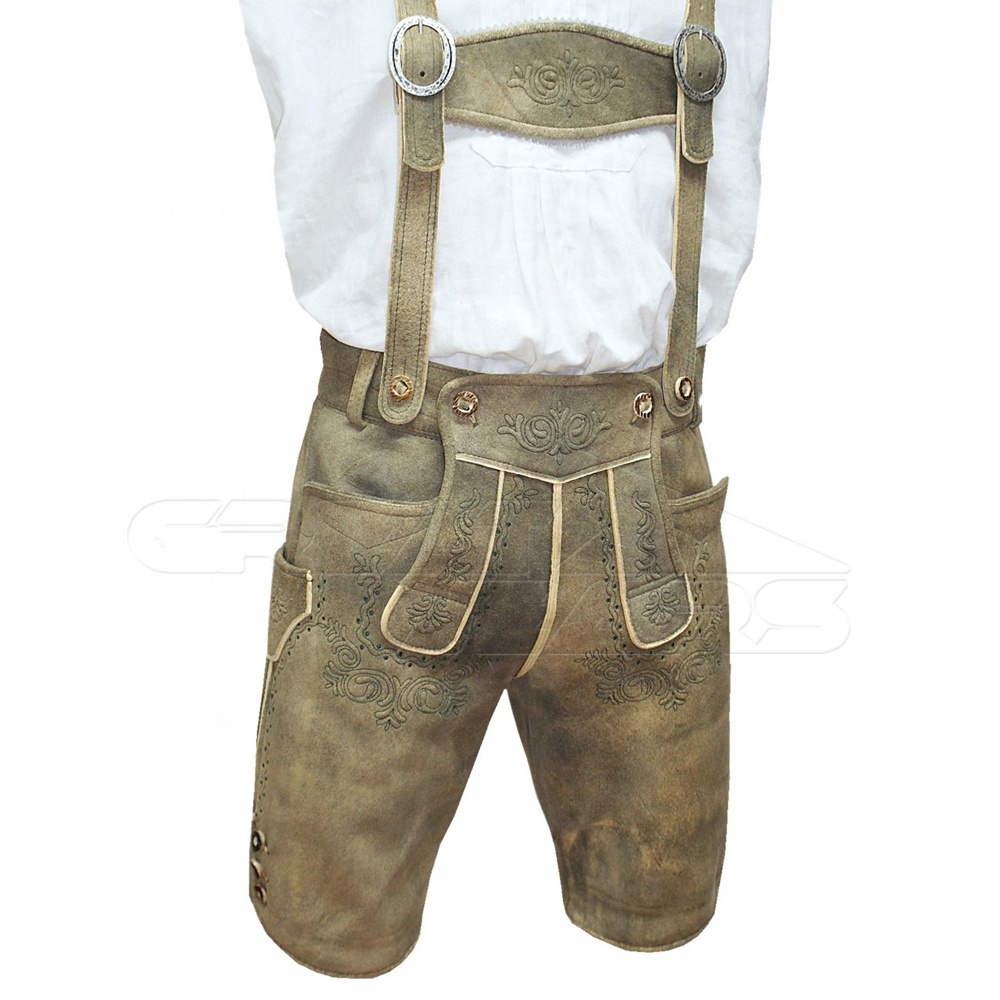 Trends Men's Bavarian Trachten Lederhosen Leather Shorts Sold AS Set of Two