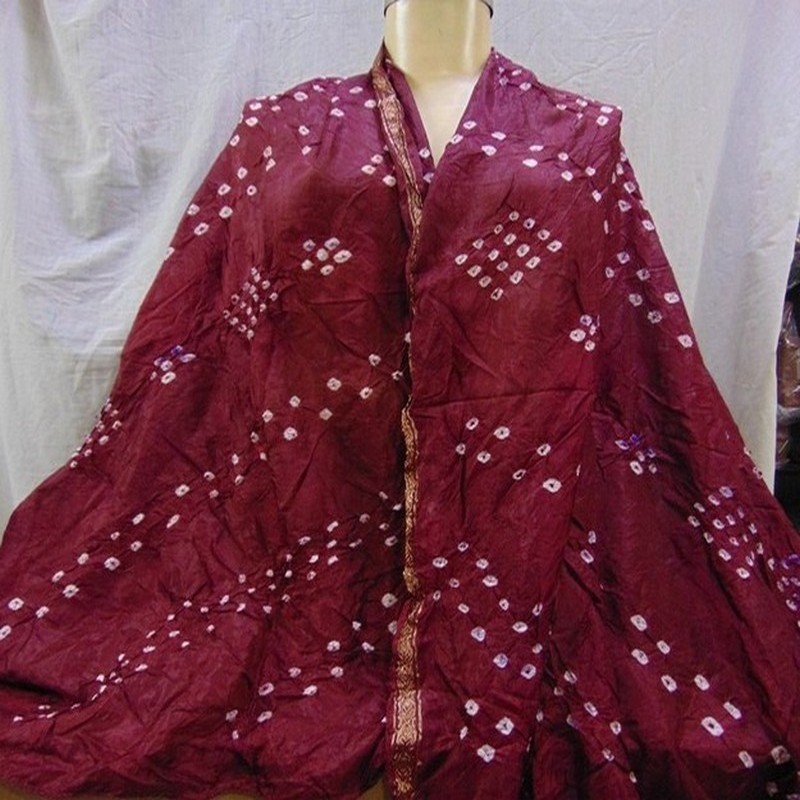 Unique Tie Dye printed Scarves With Bandhani Art Silk Scarf Stole