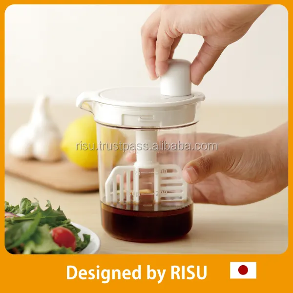 Non-slip and Healthy plastic dressing mixer with scale made in Japan  disassebly type dishwasher safe