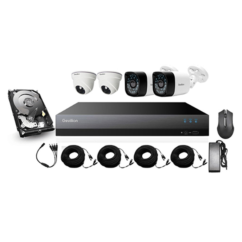 Gevilion 4CH 1080P 5-в-1 CCTV DVR комплект с 4 шт. купол и Пуля CCTV камера XVR комплект