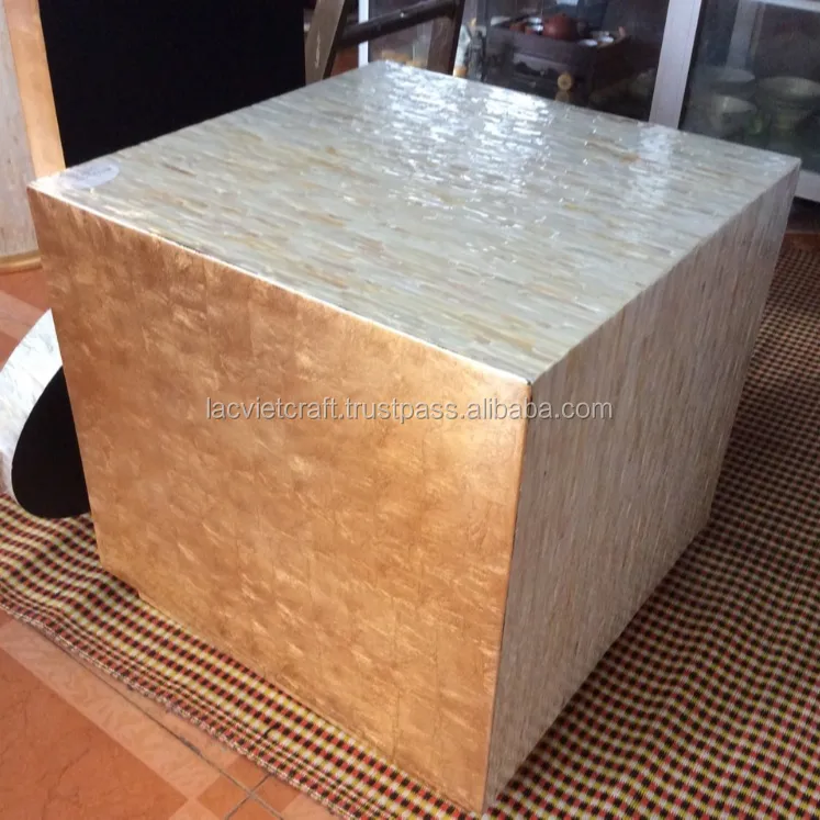 High quality best selling beautiful square Mother of Pearl Stool from Vietnam