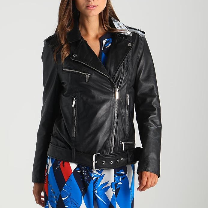 Top Quality Genuine Sheep Skin Women Fashion Leather Jacket For Winter