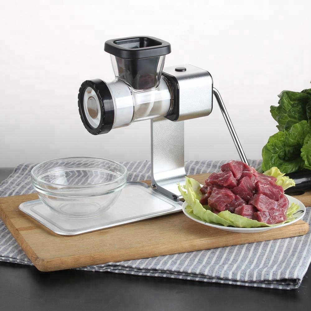 Amazon горячие продажи ручной шлифовальный аппарат для мяса измельчитель колбасный шприц с размораживание лоток для домашнего использования