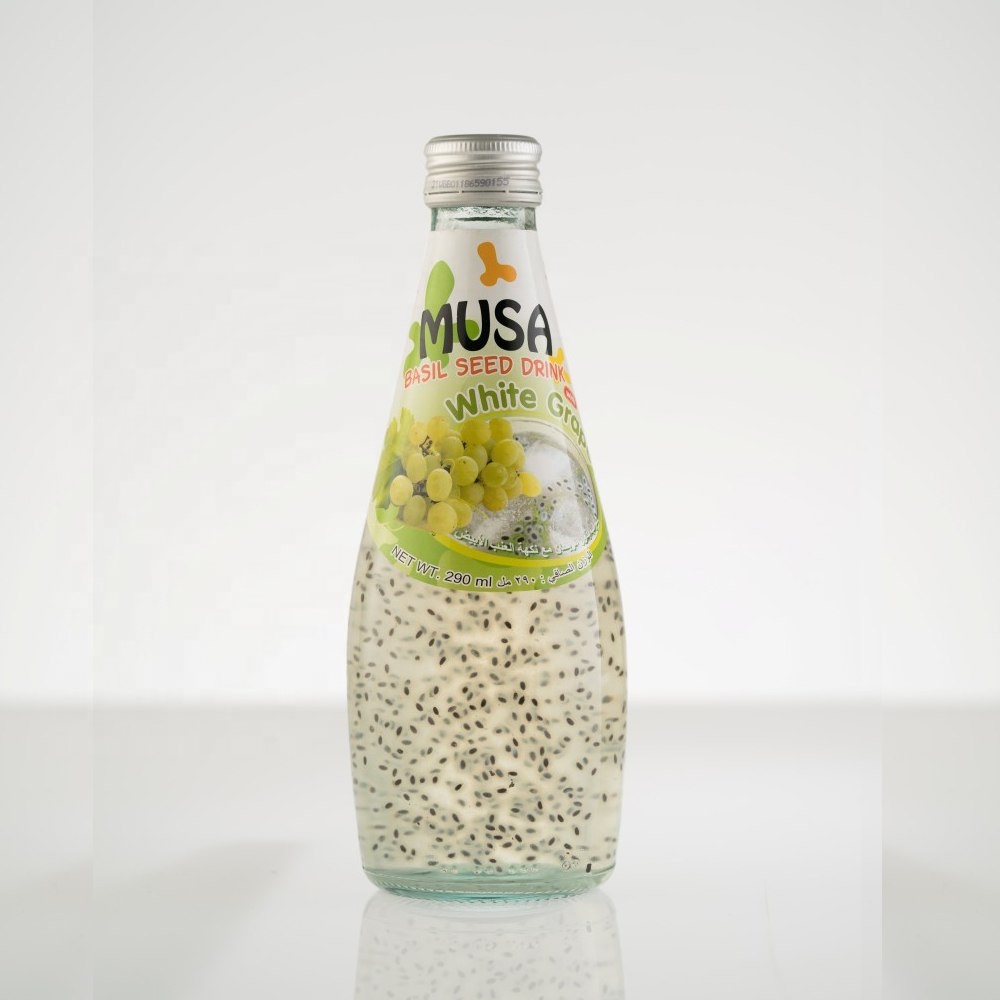 Бутылка для сока из семян базилика, белая стеклянная бутылка для винограда, 290 мл, бренд MUSA