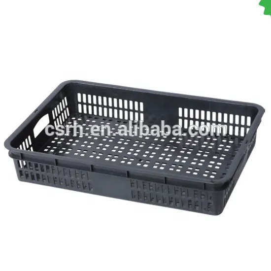 Supermarket Black Plastic Basket For Vegetable & Fruit Rack Storage Basket