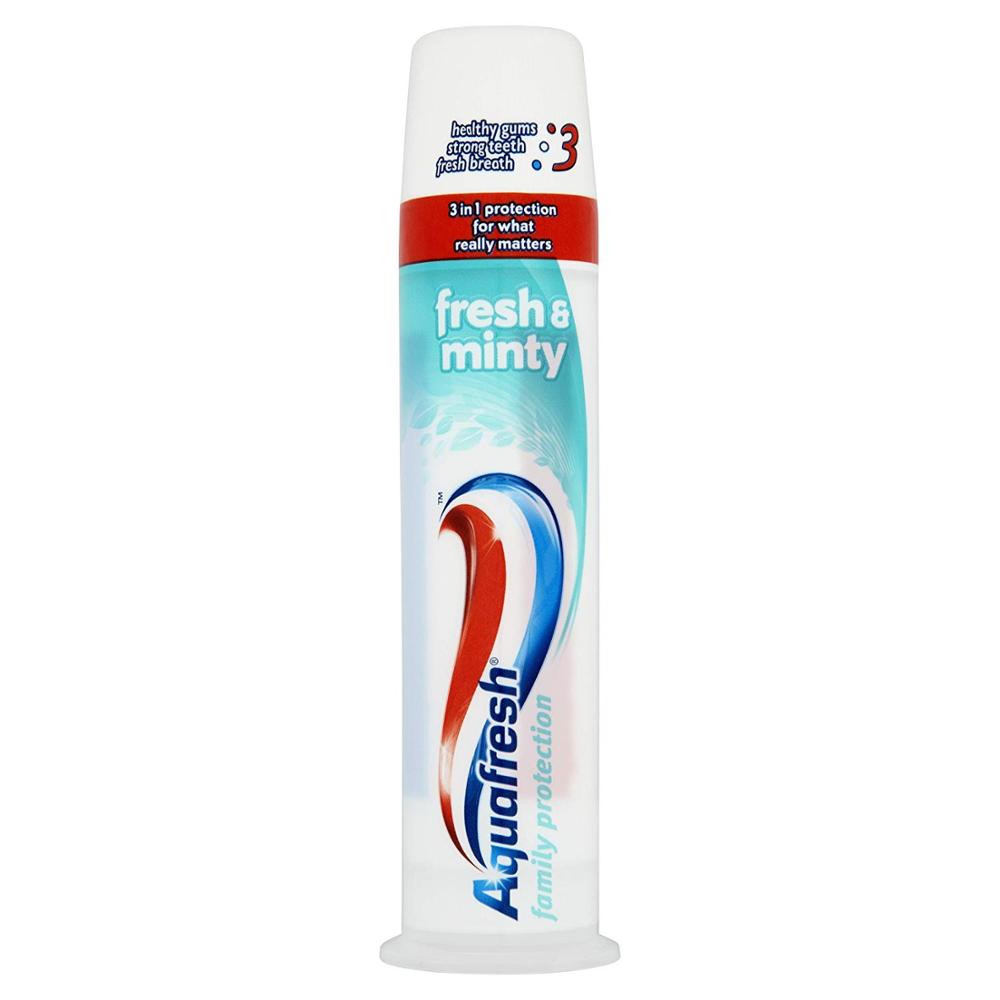 Aquafresh Triple Protection Fresh and Minty Toothpaste Pump, 100 ml,