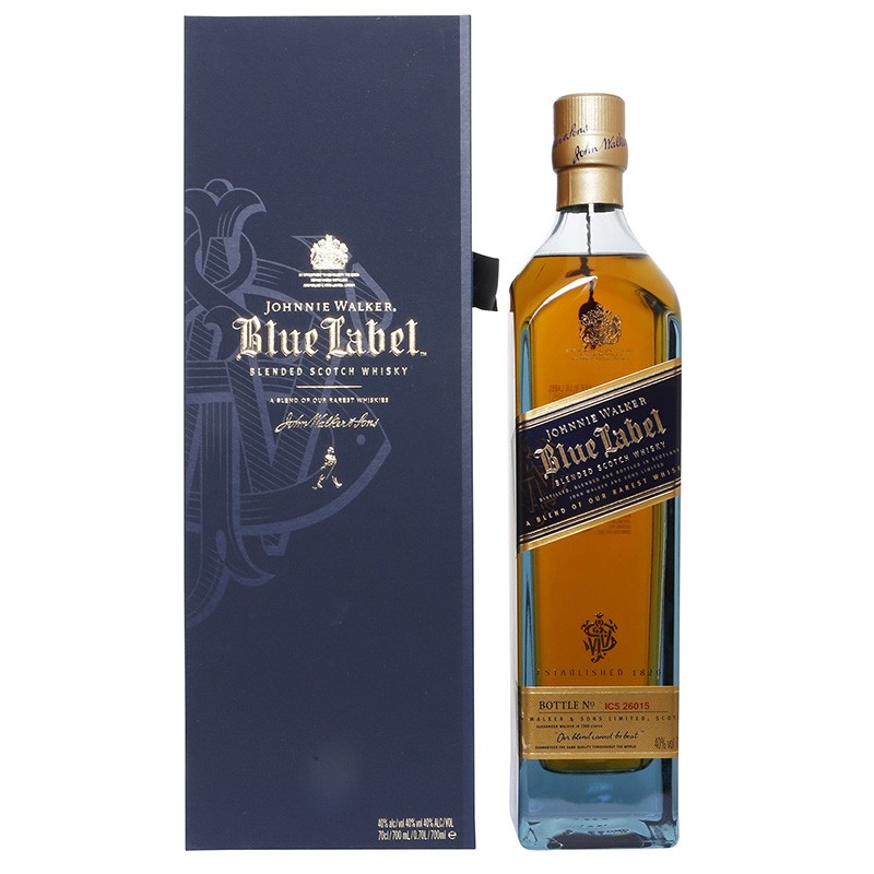 Виски с голубой этикеткой Johnnie Walker, смешанный шотландский виски 70cl