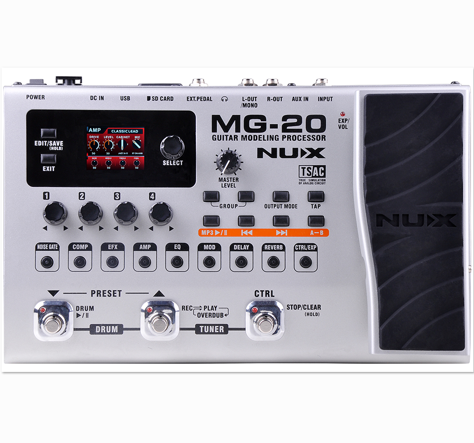 NUX MG-20 процессор для моделирования гитары, многофункциональная гитарная Педальная плата