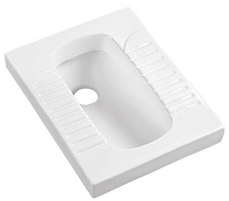 Bathroom accessory wc toilet squatting pan 530x430x190mm white ceramic anti-slip squat toilet