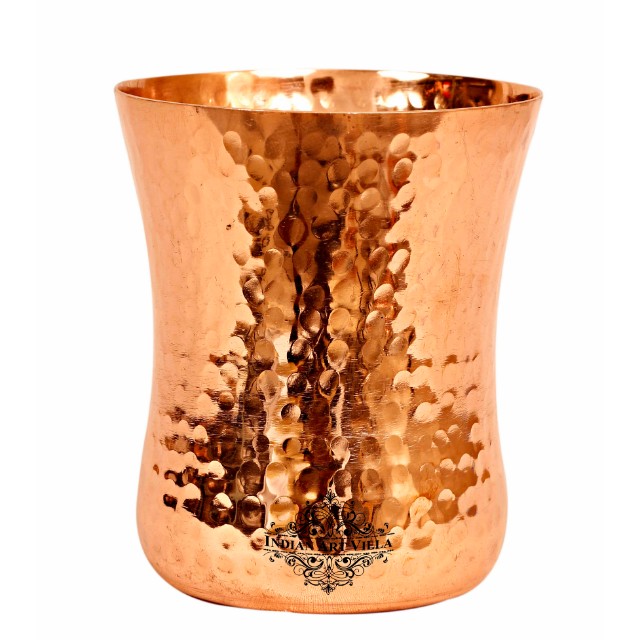 Indian art villa copper curved hammered glass tumbler cup