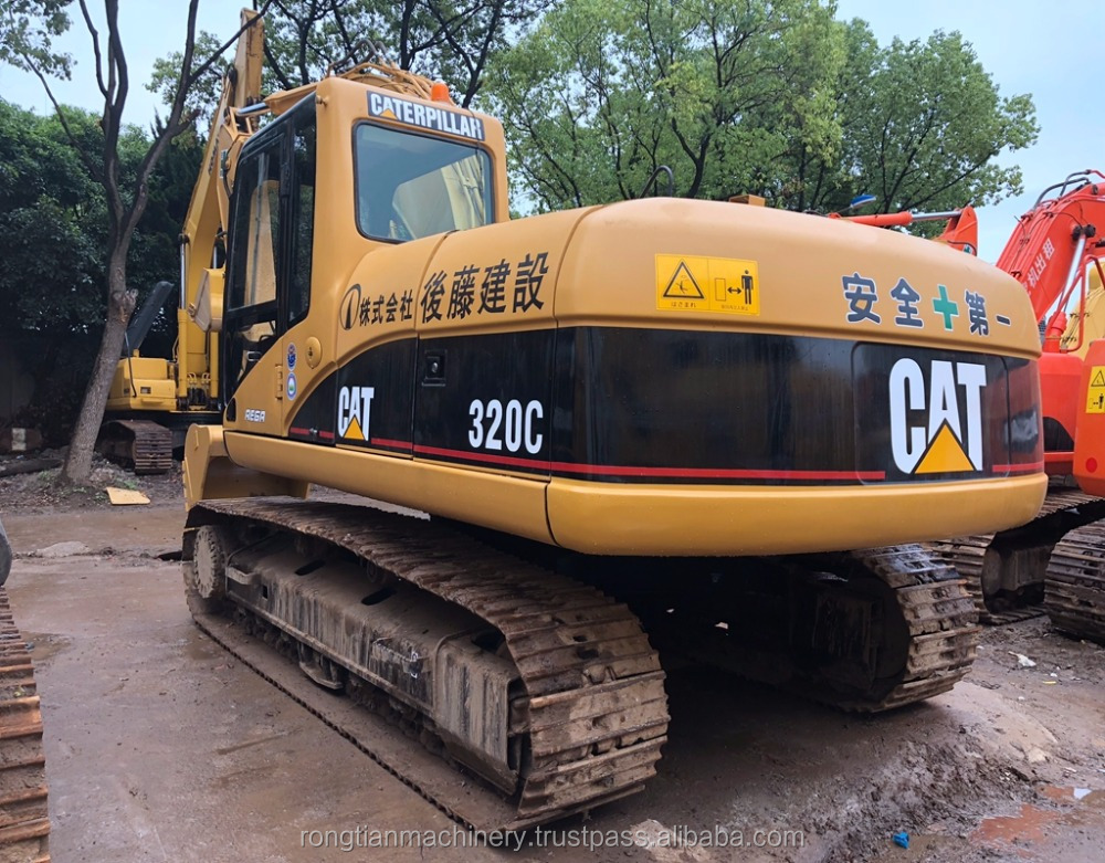 Прочная Подержанная машина оригинальный Cat 320C экскаватор из Японии во дворе для продажи