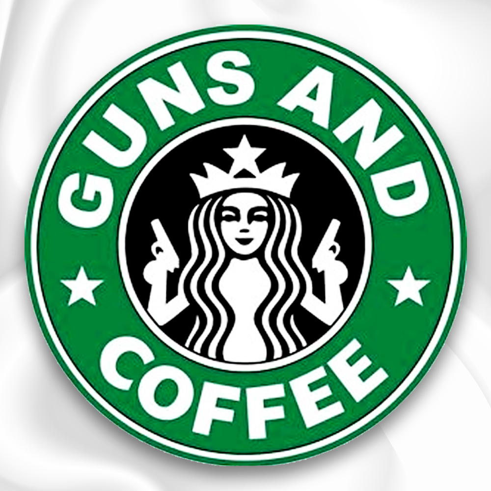Виниловые наклейки Guns and Coffee