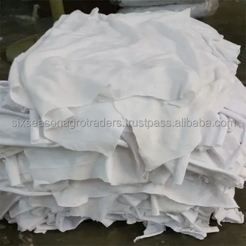 White colour 100% cotton fabric cutting waste