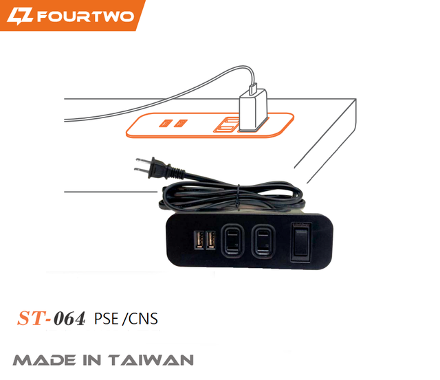 PSE 2 розетки переменного тока + 2 USB-зарядные детали мебели