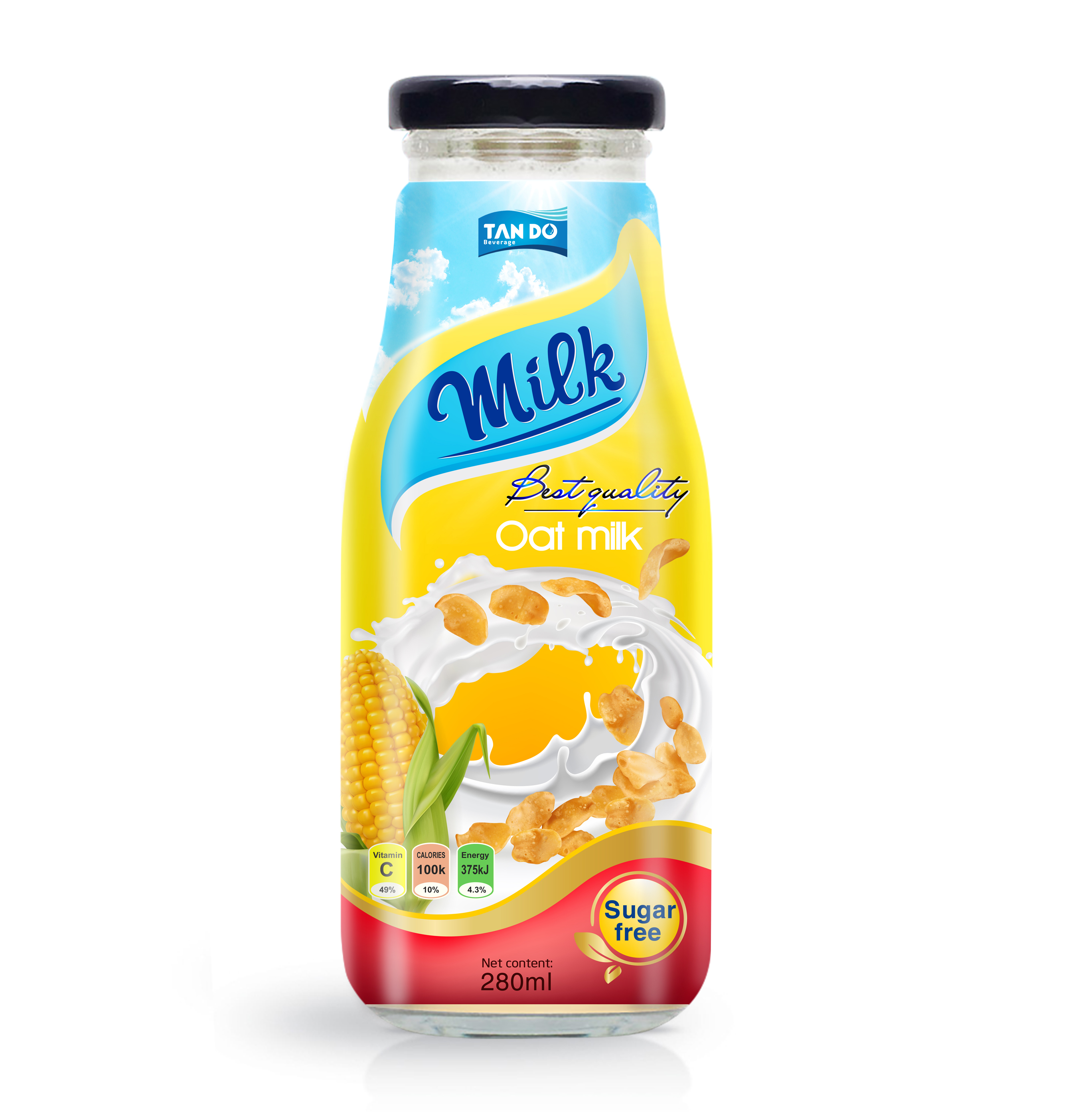 OEM Oat milk Glass bottle 280ml by Tan Do Beverage in Veitnam