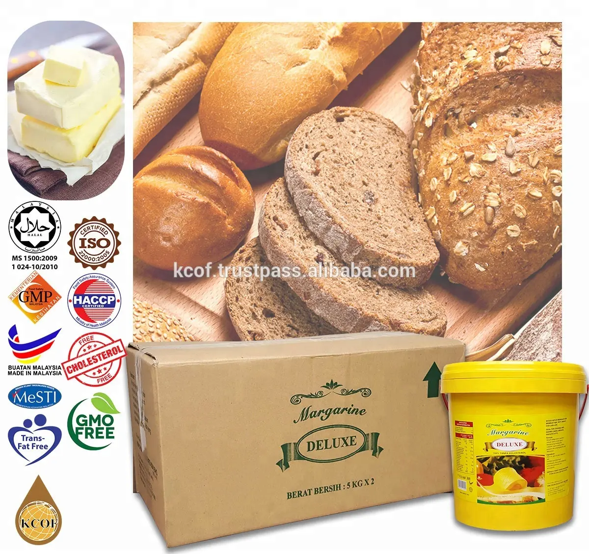 5kg Bakery Margarine with Premium Buttery Flavour (Halal Certified)