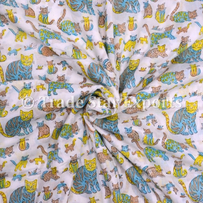 Unstitched dress material handmade block print ethnic upholstery cotton fabric