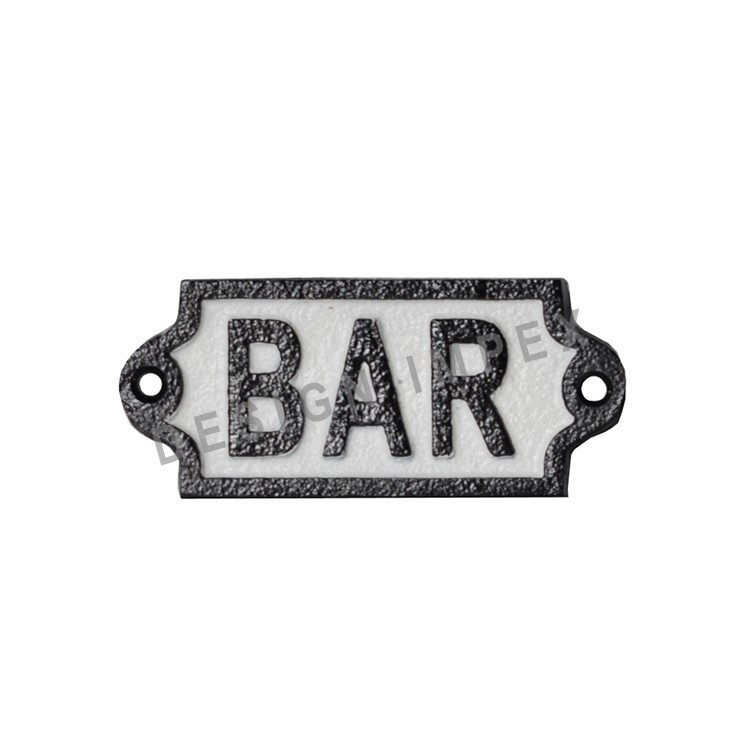 BAR CAST IRON WALL PLAQUE
