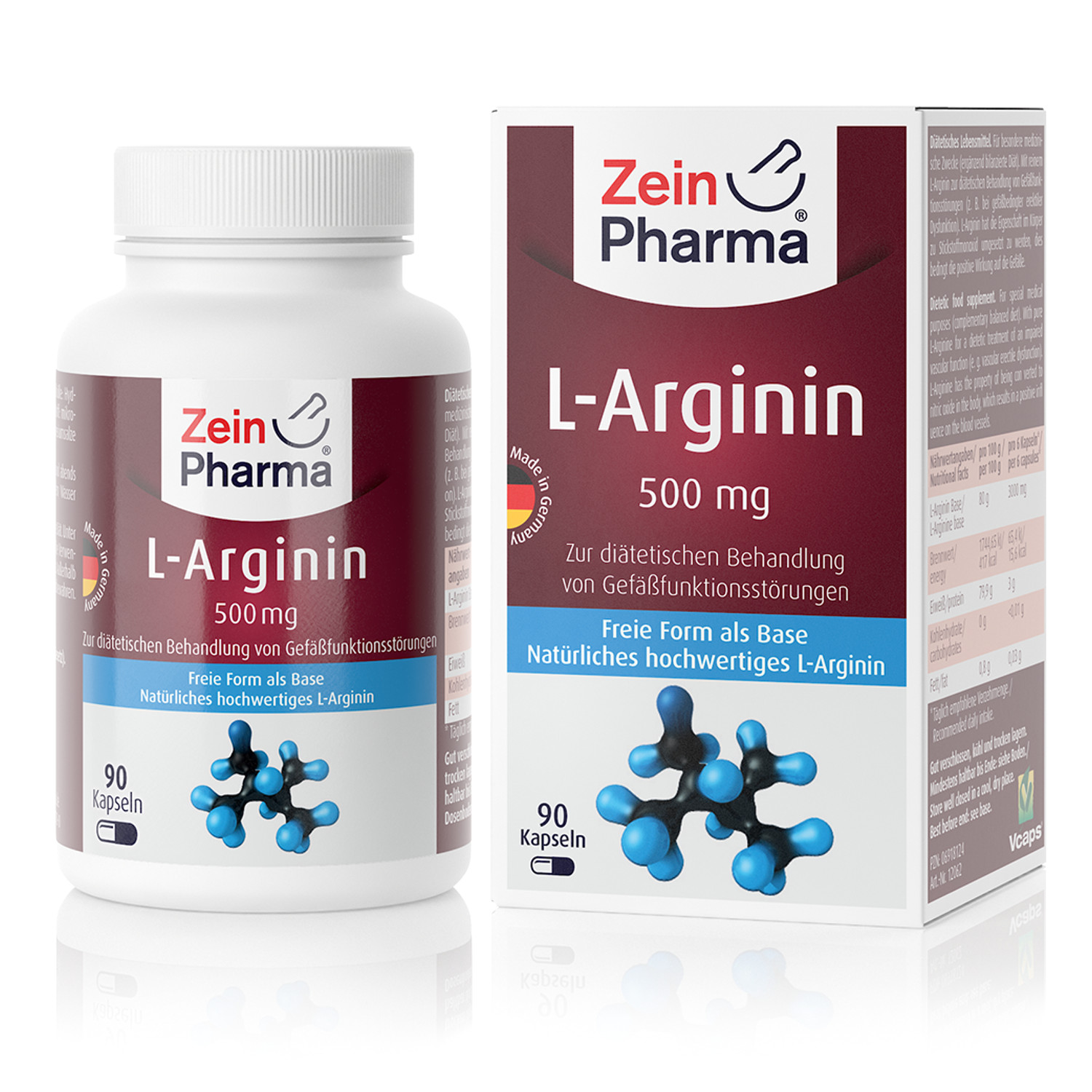 L-Arginine Capsules Made in Germany Custom Private Label High Quality ZeinPharma Supplements Providing Energy For Men
