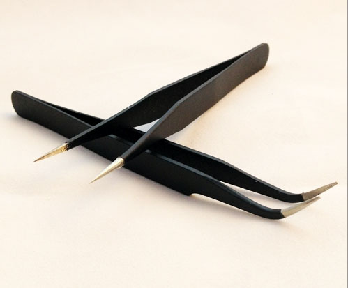 2 pieces straight and curved eyelash extension tweezers set best tweezers for eyelashes