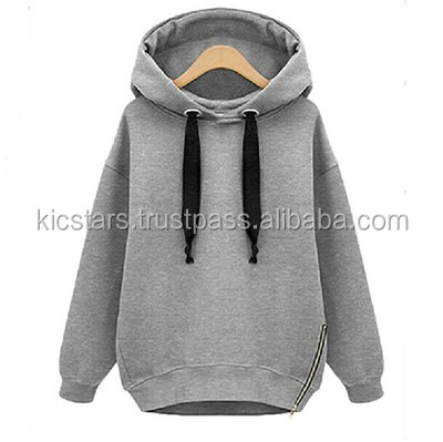 sale long line ladies hoodie / quality long organic cotton hoodie for ladies