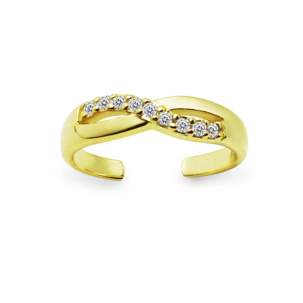 Gold Sterling Silver Infinity Adjustable Toe Ring