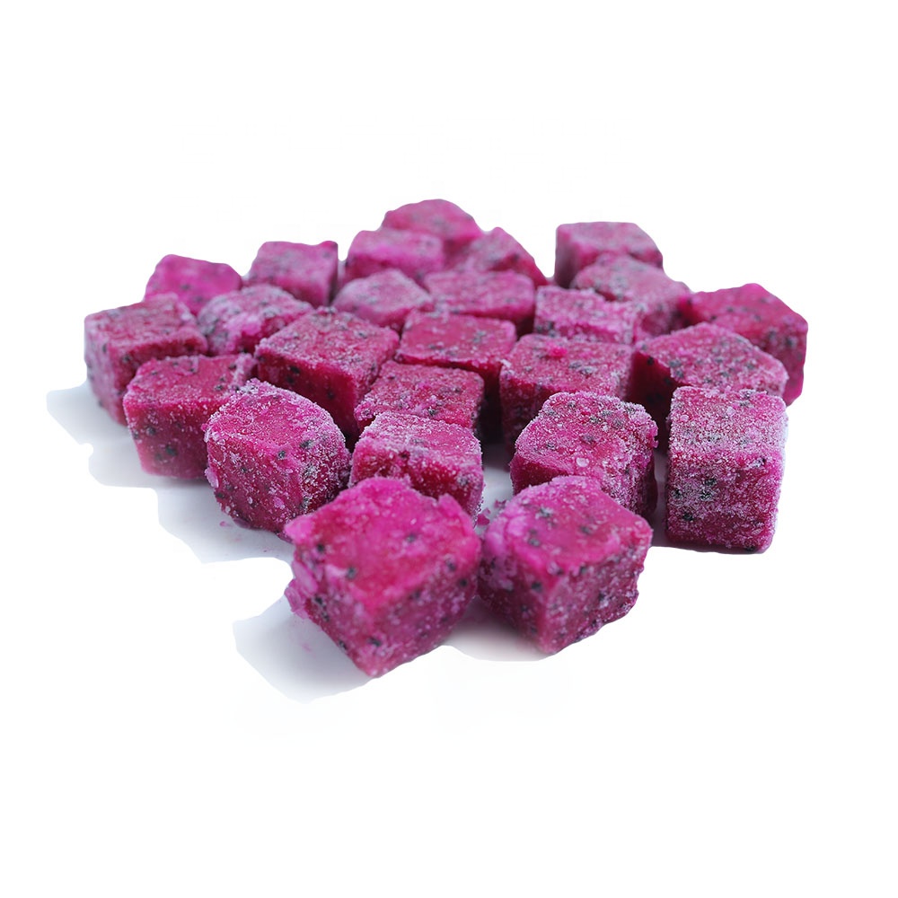 IQF FROZEN RED DRAGON FRUIT HALF FROM VIETNAM WITH HIGH QUALITY