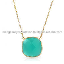 Hand-carved apatite silver pendant with gold plating