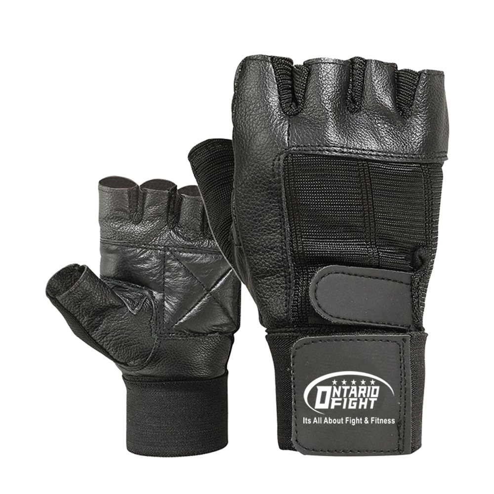 Custom Logo Hand Leather Weight Lifting Sport Training Fitness Wholesale Gym Gloves Manufacturer with wrist support