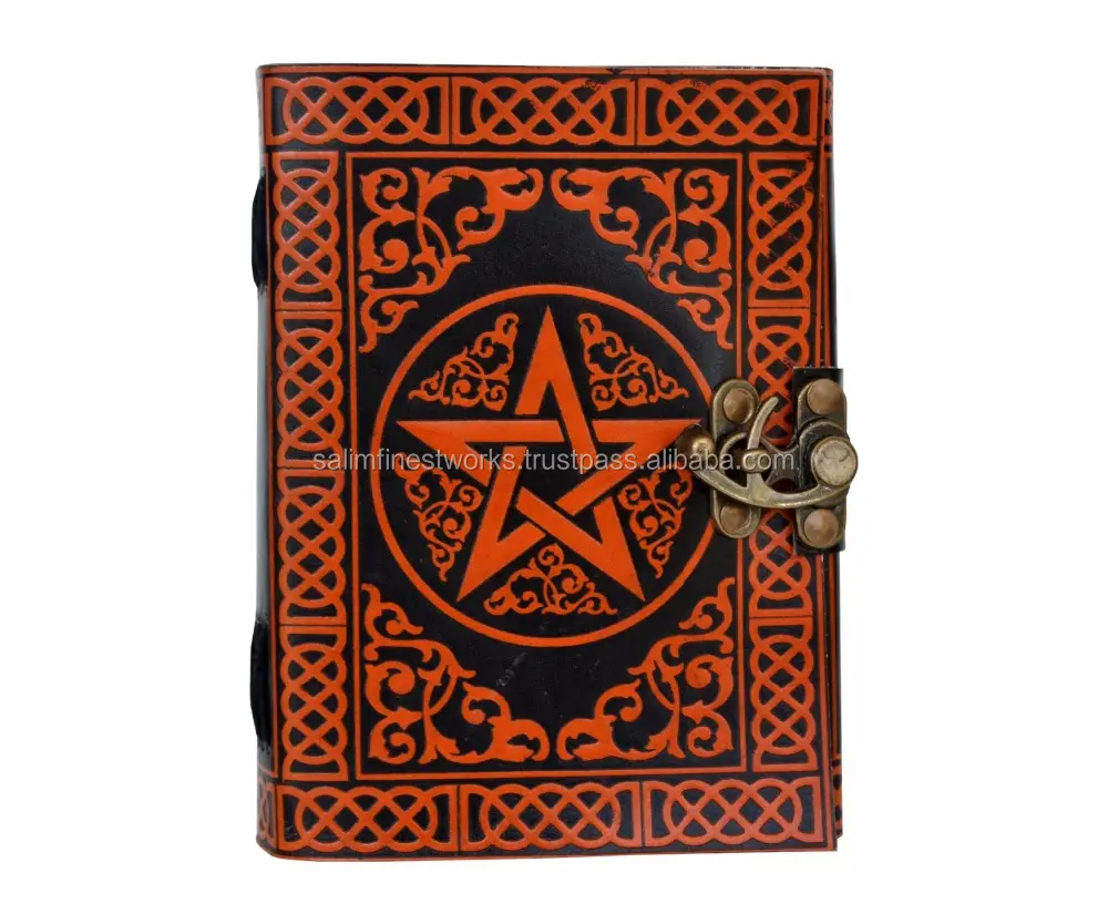 Тетрадь из тисненой кожи Pentacle, записная книжка, ежедневник, органайзер, ежедневник, офисный дневник, языческий дневник Wicca