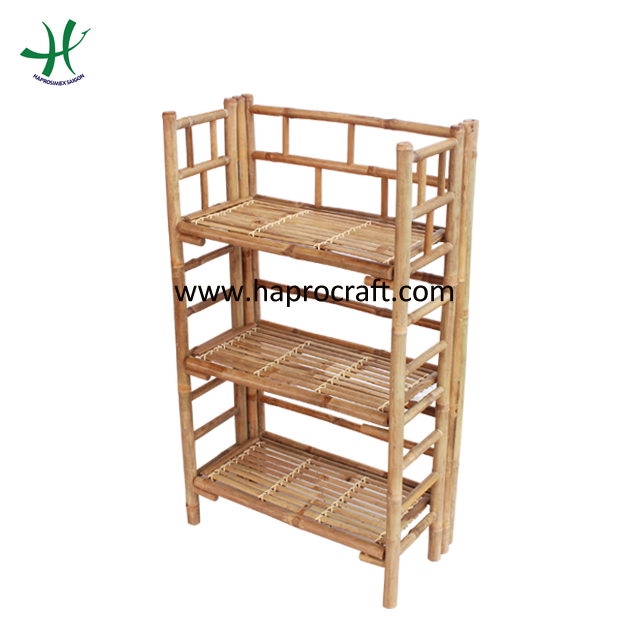100% натуральный бамбук полки с пола 3 уровня полки дизайн/складной bamboo стойки ручной работы