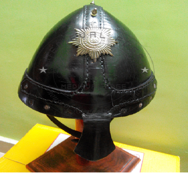 Leather viking helmet