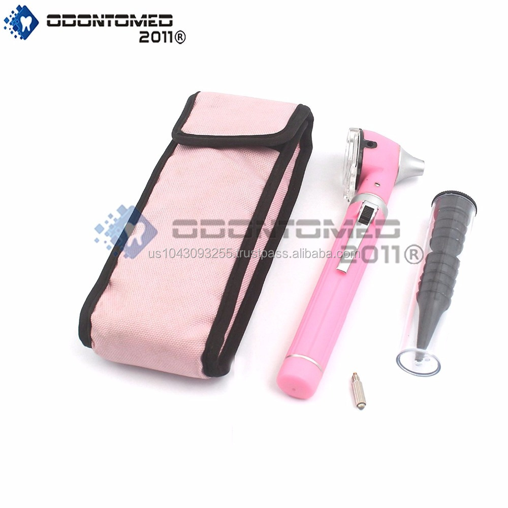 Mini Otoscope Fiber Optic Examination + Free Bulb (Light Pink)