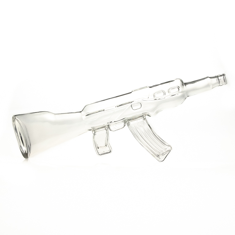 Оптовая Продажа 750 мл AK47 стеклянная бутылка в форме пистолета