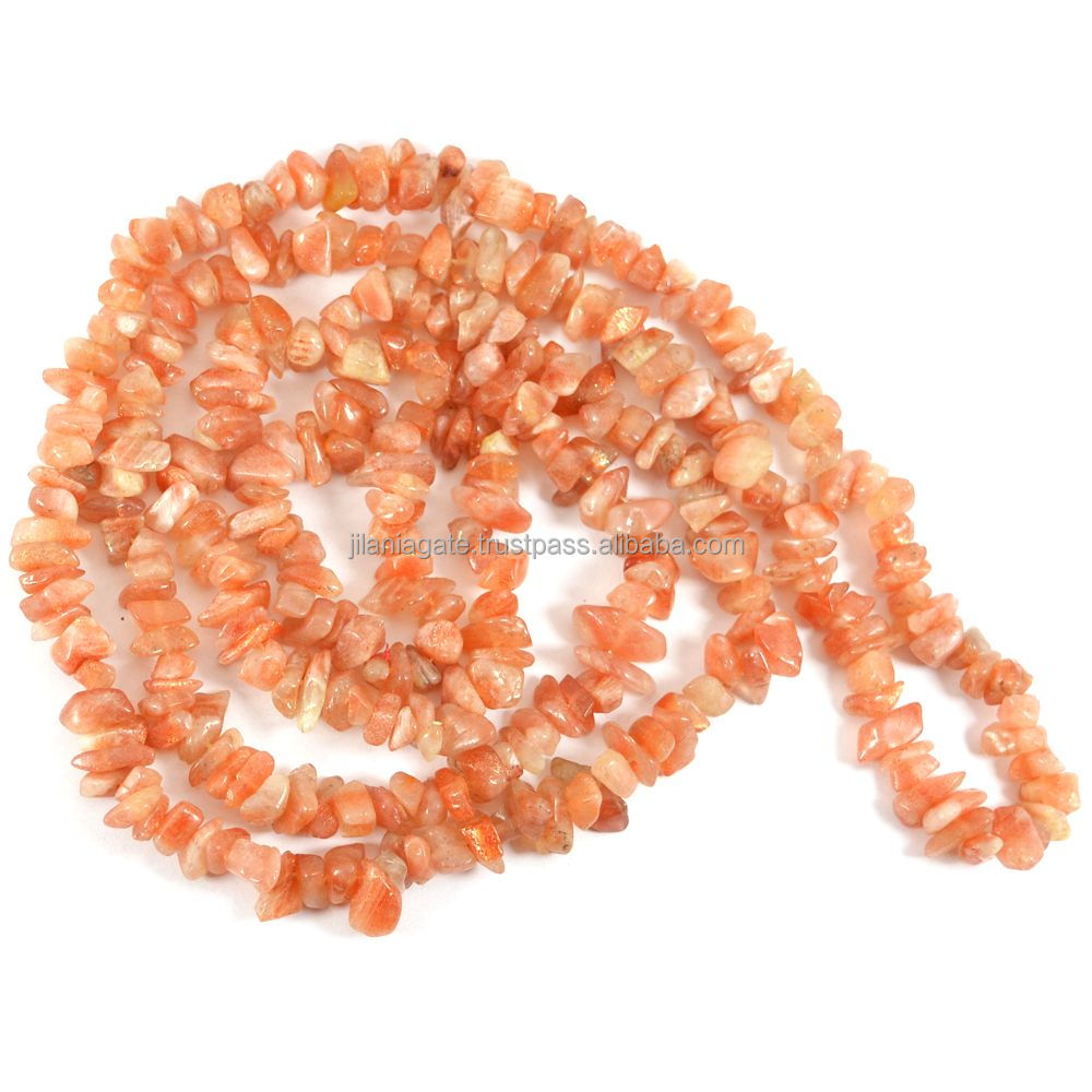Sunstone Chips Mala Gemsstone Chips Bead Mala / Crystal Mala Necklace