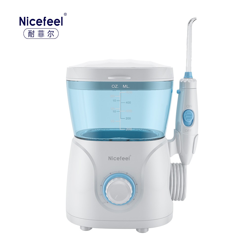 Nicefeel Oral Irrigator for Teeth Cleaning, Braces and Bridges Care, with 8 Multifunctional Tips, 600M open water tank