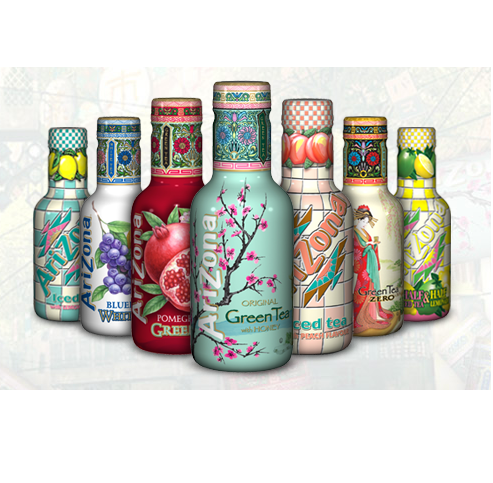 Аризона, ледяной чай PET 6x50cl (зеленый чай-персик-лимон и т. Д.)