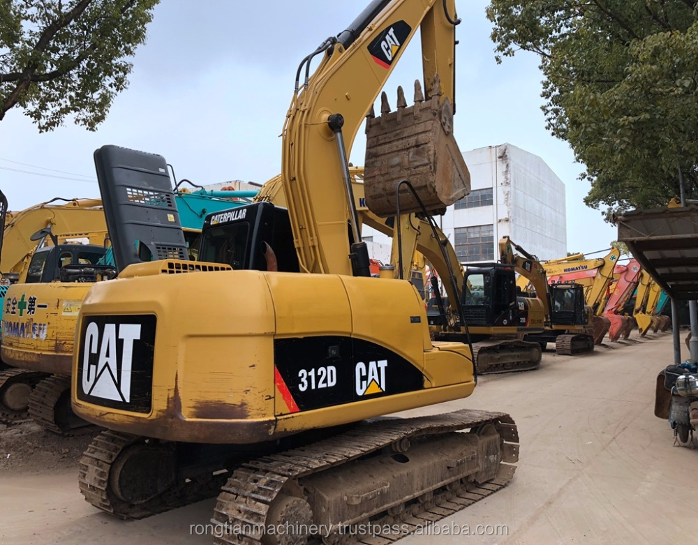 Прочный Подержанный оригинальный экскаватор Cat 312 из Японии во дворе для продажи
