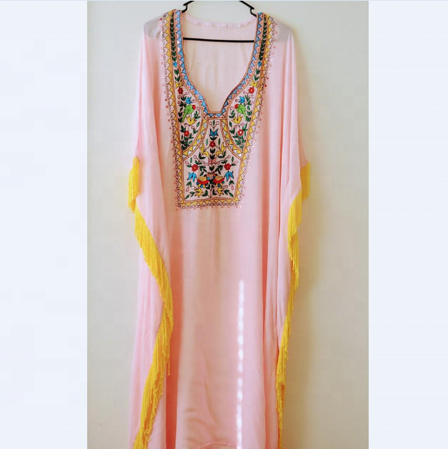 Bohemian plus size dress Caftans for women embroidered loungewear Long Maxi Maternity Dress