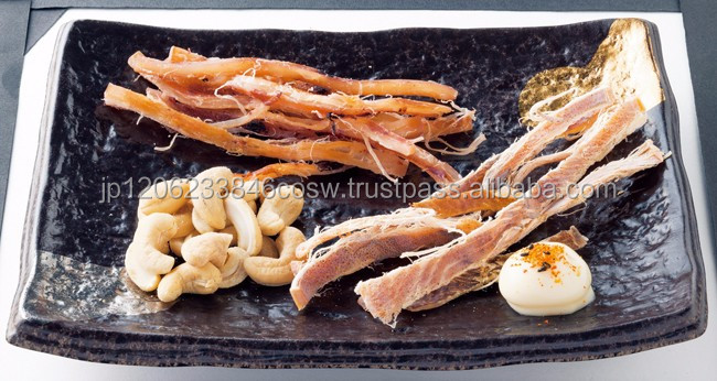 Delicious salty dry seafood nibbles for sake with local Japanese flavors