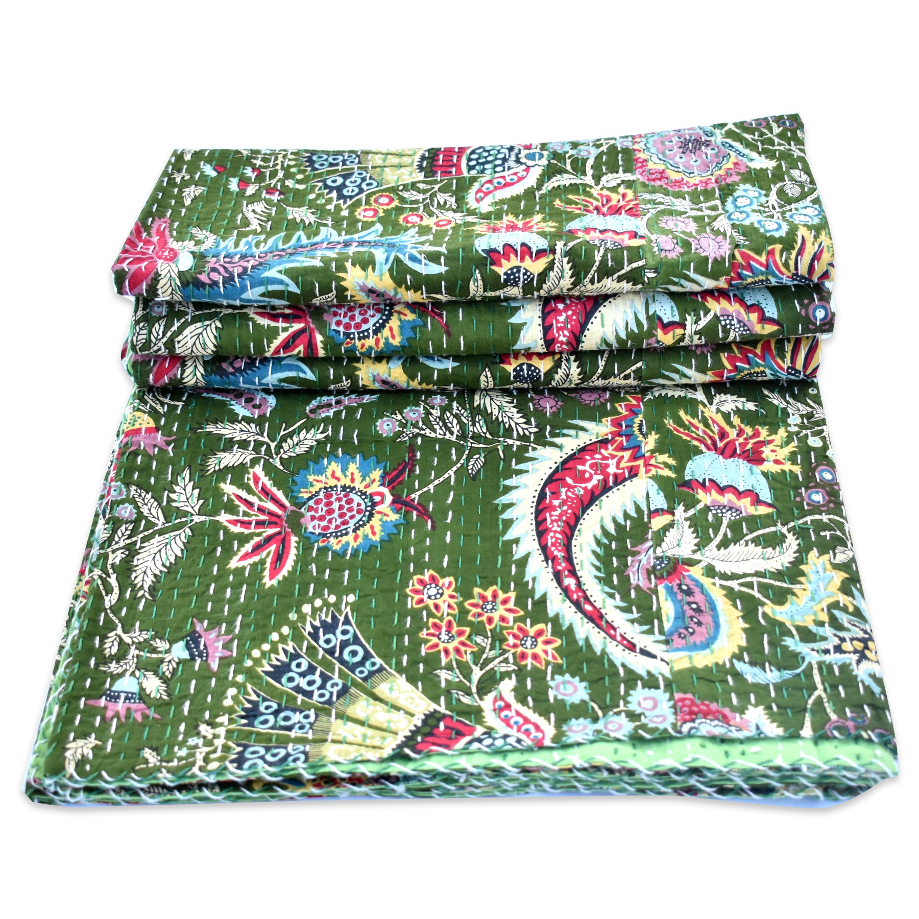 Индийское Хлопковое одеяло ручной работы, домашний декор, покрывало kantha