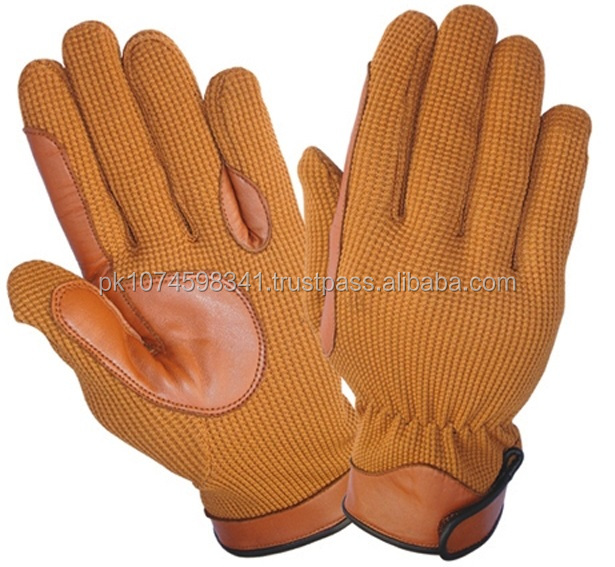 Polyester shell leather palm equestrian Horse Riding Glove /Horse Polo Riding Gloves Equestrian Product/Brown Horse riding Glove