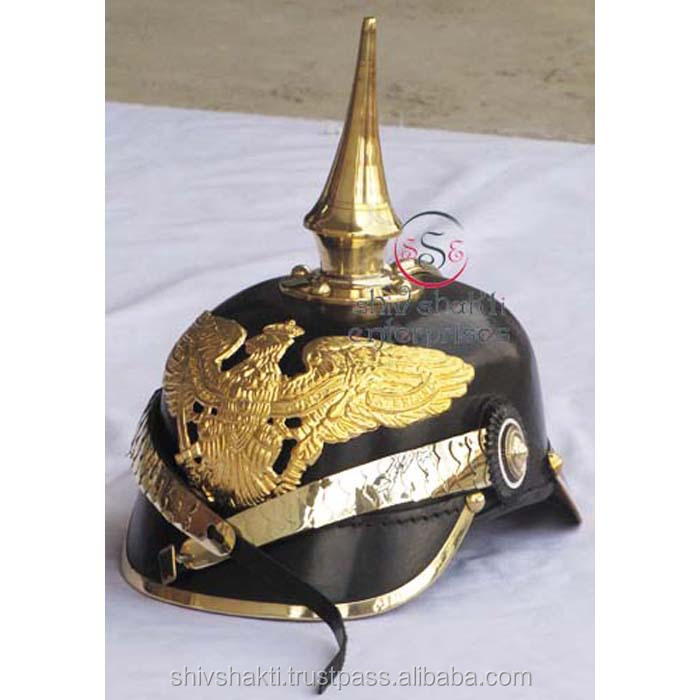 Кожаный шлем Pickelhaube, немецкий шлем баваарский, значок орла с длинным шлемом с шипами