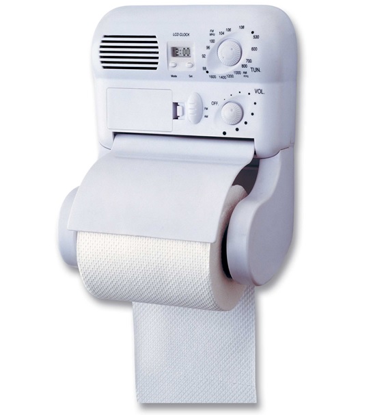 RADIO WITH TOILET-TISSUE HOLDER