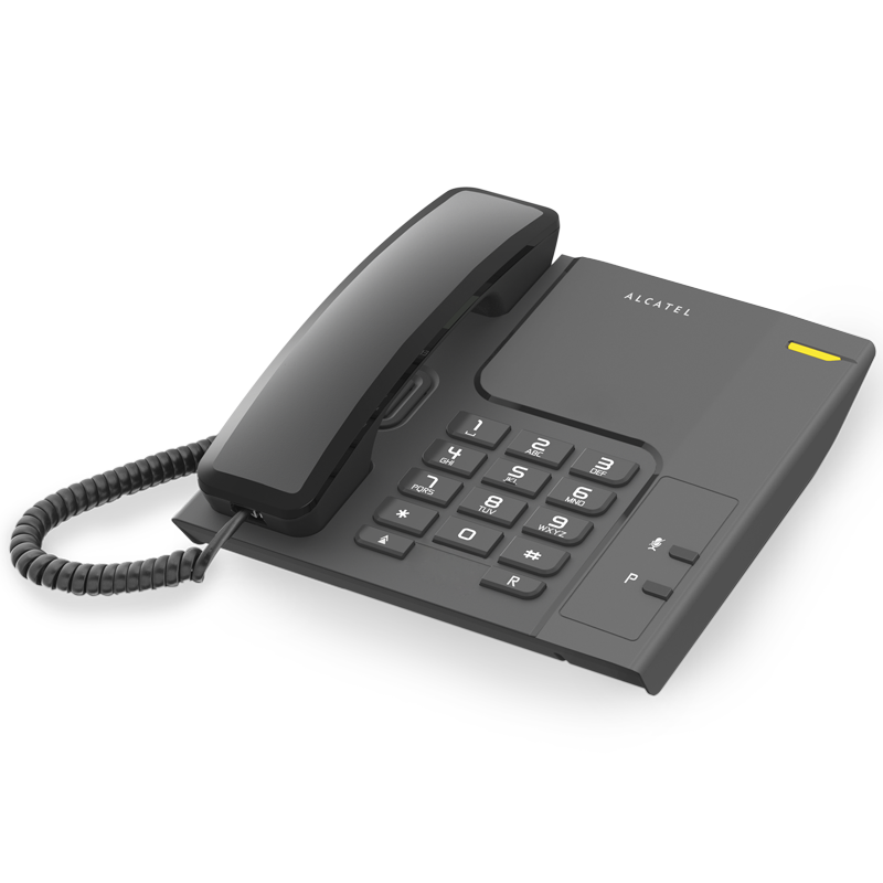 Проводной телефон Alcatel со всеми стандартными функциями Temporis 26-черный, белый цвета