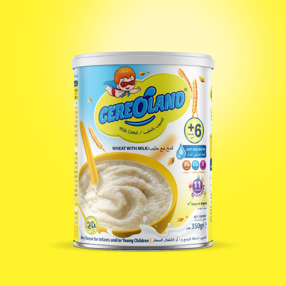 Злаки для детского питания CEREOLAND, смешанные фрукты, мед, пшеница, фрукты, коробки 250 г и консервные банки 350 г